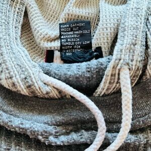 Cozy Gray Waffle Knit Women's Hoodie